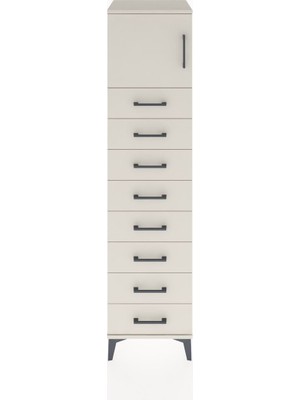 Hyperion Dolap Tek Raflı 8 Çekmeceli Tek Kapaklı 44X44X182 Aytaşı-Aytaşı