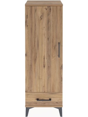 Arges Dolap Tek Raflı Tek Çekmeceli Tek Askılı 44X30X134 Çam-Çam