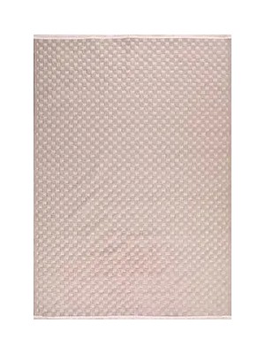 Riesi Modern Bej Kabartmalı Polyester Kaydırmaz Taban Makine Halısı