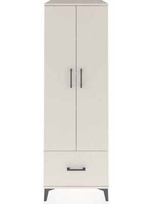 Kronos Dolap 4 Raflı Tek Çekmeceli 2 Kapaklı 60X59X182 Aytaşı-Aytaşı