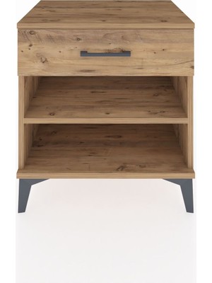 Hyperion Komodin Tek Raflı Tek Çekmeceli 60X44X64 Çam-Çam
