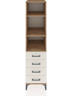 Kronos Dolap 3 Raflı 4 Çekmeceli 44X59X182 Çam-Aytaşı
