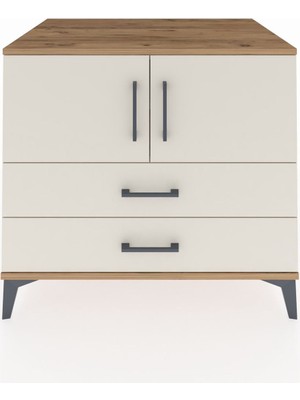 Kronos Şifonyer 2 Raflı 2 Çekmeceli 2 Kapaklı 88X59X80 Çam-Aytaşı