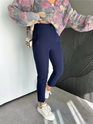 Zr Model Orijinal Marka Fileto Detaylı Kumaş Pantolon Dar Paça Pantolon