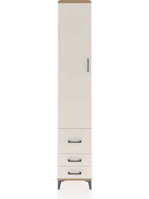 Hyperion Dolap 5 Raflı 3 Çekmeceli Tek Kapaklı 44X44X243 Çam-Aytaşı
