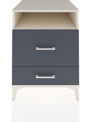 Kronos Komodin Tek Raflı 2 Çekmeceli 60X59X80 Aytaşı-Antrasit