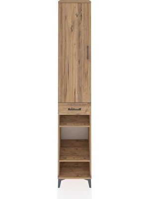 Hyperion Dolap 6 Raflı Tek Çekmeceli Tek Kapaklı 44X44X243 Çam-Çam