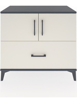 Hyperion Şifonyer Tek Raflı Tek Çekmeceli 2 Kapaklı 88X44X80 Antrasit-Aytaşı