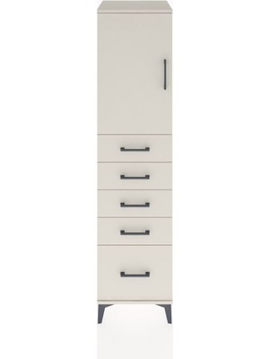 Hyperion Dolap Tek Raflı 5 Çekmeceli Tek Kapaklı 44X44X182 Aytaşı-Aytaşı