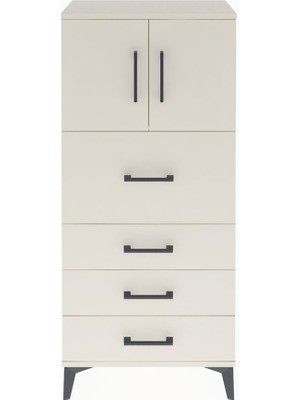 Arges Dolap Tek Raflı 4 Çekmeceli 2 Kapaklı 60X30X134 Aytaşı-Aytaşı