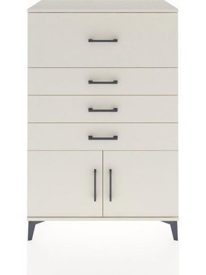 Hyperion Dolap 4 Çekmeceli 2 Kapaklı 88X44X134 Aytaşı-Aytaşı
