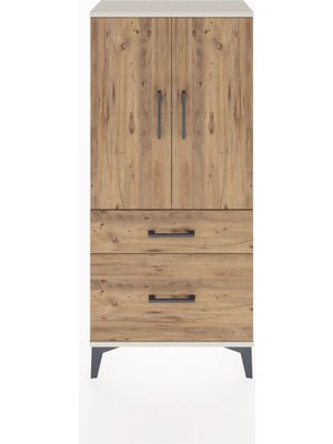 Hyperion Dolap 2 Raflı 2 Çekmeceli 2 Kapaklı 60X44X134 Aytaşı-Çam