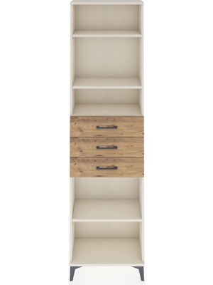 Arges Dolap 4 Raflı 3 Çekmeceli 60X30X221 Aytaşı-Çam