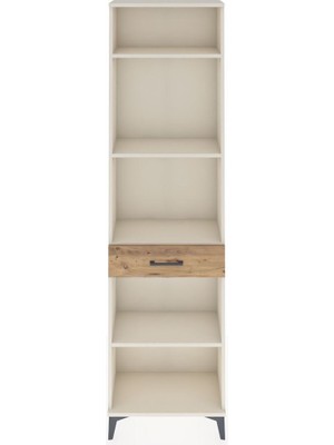 Arges Dolap 4 Raflı Tek Çekmeceli 60X30X221 Aytaşı-Çam
