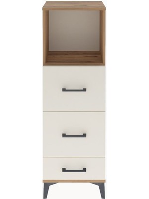 Arges Dolap Tek Raflı 3 Çekmeceli 44X30X134 Çam-Aytaşı
