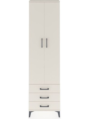 Arges Dolap 4 Raflı 3 Çekmeceli 2 Kapaklı 60X30X221 Aytaşı-Aytaşı