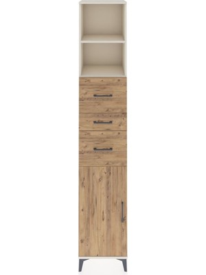 Hyperion Dolap 3 Raflı 3 Çekmeceli Tek Kapaklı 44X44X243 Aytaşı-Çam