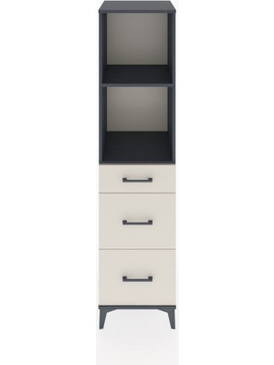 Hyperion Dolap 2 Raflı 3 Çekmeceli 44X44X182 Antrasit-Aytaşı