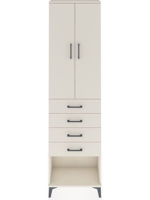 Arges Dolap 3 Raflı 4 Çekmeceli 2 Kapaklı 60X30X221 Aytaşı-Aytaşı