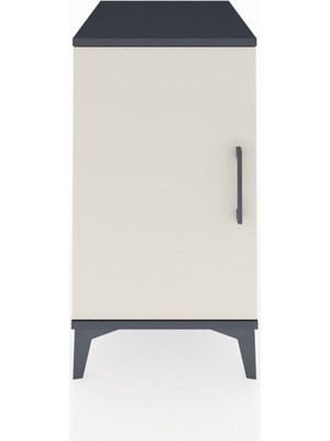 Kronos Komodin 2 Raflı Tek Kapaklı 44X59X80 Antrasit-Aytaşı