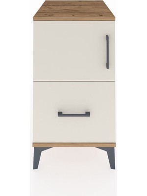 Kronos Komodin 2 Raflı Tek Çekmeceli Tek Kapaklı 44X59X80 Çam-Aytaşı