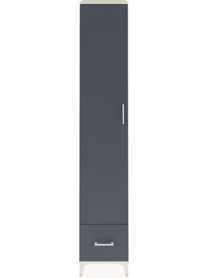 Hyperion Dolap 6 Raflı Tek Çekmeceli Tek Kapaklı 44X44X243 Aytaşı-Antrasit