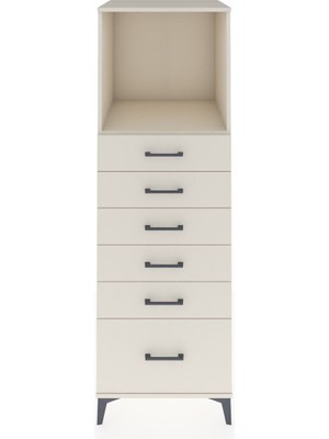 Kronos Dolap Tek Raflı 6 Çekmeceli 60X59X182 Aytaşı-Aytaşı