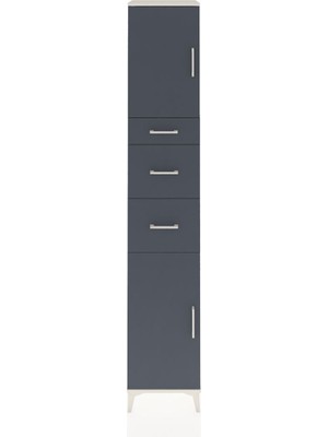 Hyperion Dolap 3 Raflı 3 Çekmeceli 2 Kapaklı 44X44X243 Aytaşı-Antrasit