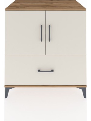 Kronos Şifonyer 2 Raflı Tek Çekmeceli 2 Kapaklı 88X59X96 Çam-Aytaşı