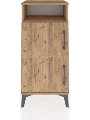 Arges Komodin Tek Raflı 2 Kapaklı 44X30X96 Çam-Çam