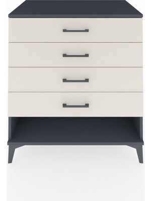 Kronos Şifonyer 4 Çekmeceli 88X59X96 Antrasit-Aytaşı