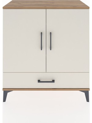Hyperion Şifonyer 3 Raflı Tek Çekmeceli 2 Kapaklı 88X44X96 Çam-Aytaşı