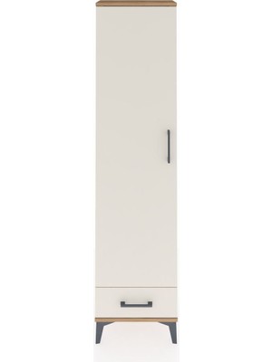 Arges Dolap 2 Raflı Tek Çekmeceli Tek Askılı 44X30X182 Çam-Aytaşı