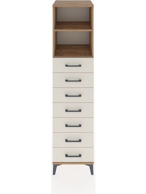 Hyperion Dolap 2 Raflı 7 Çekmeceli 44X44X182 Çam-Aytaşı