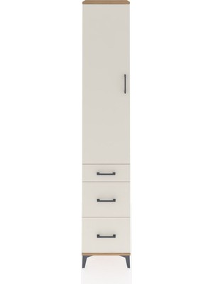 Hyperion Dolap 4 Raflı 3 Çekmeceli Tek Kapaklı 44X44X243 Çam-Aytaşı