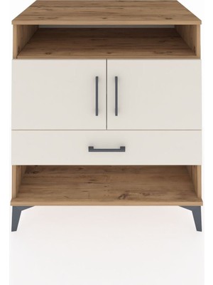 Kronos Şifonyer 3 Raflı Tek Çekmeceli 2 Kapaklı 88X59X96 Çam-Aytaşı