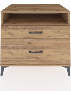 Kronos Şifonyer Tek Raflı 2 Çekmeceli 88X59X80 Çam-Çam