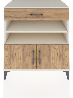 Kronos Şifonyer 3 Raflı Tek Çekmeceli 2 Kapaklı 88X59X96 Aytaşı-Çam