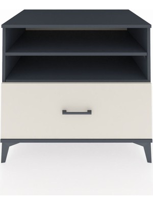 Kronos Şifonyer 2 Raflı Tek Çekmeceli 88X59X80 Antrasit-Aytaşı
