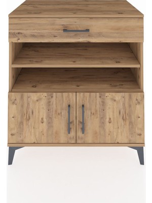 Kronos Şifonyer 3 Raflı Tek Çekmeceli 2 Kapaklı 88X59X96 Çam-Çam