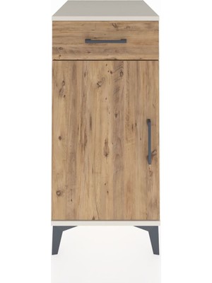 Kronos Komodin 2 Raflı Tek Çekmeceli Tek Kapaklı 44X59X96 Aytaşı-Çam