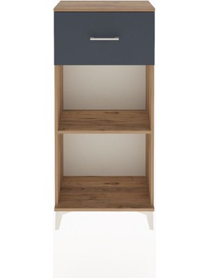 Arges Dolap Tek Raflı Tek Çekmeceli 60X30X134 Çam-Antrasit