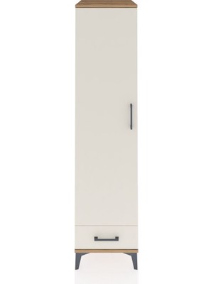 Kronos Dolap 4 Raflı Tek Çekmeceli Tek Kapaklı 44X59X182 Çam-Aytaşı