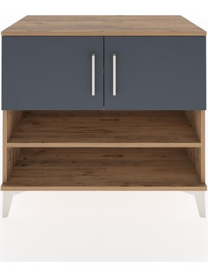 Hyperion Şifonyer 3 Raflı 2 Kapaklı 88X44X80 Çam-Antrasit