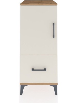 Hyperion Komodin 2 Raflı Tek Çekmeceli Tek Kapaklı 44X44X106 Çam-Aytaşı