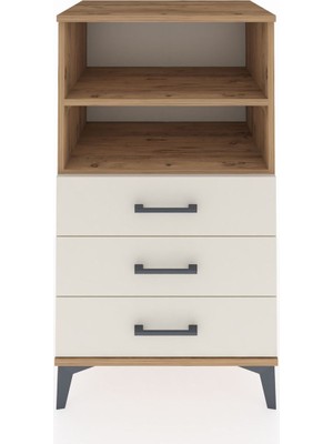 Hyperion Komodin 2 Raflı 3 Çekmeceli 60X44X106 Çam-Aytaşı