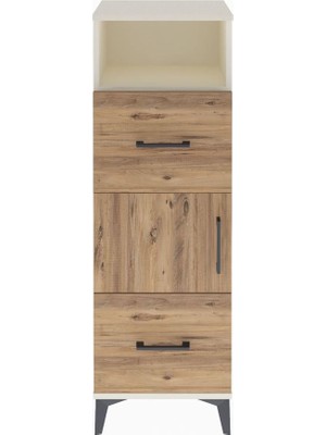 Arges Dolap 2 Raflı 2 Çekmeceli Tek Kapaklı 44X30X134 Aytaşı-Çam