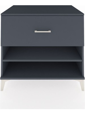 Kronos Şifonyer Tek Raflı Tek Çekmeceli 88X59X80 Antrasit-Antrasit