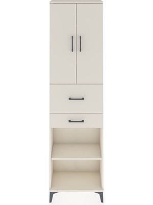 Arges Dolap 4 Raflı 2 Çekmeceli 2 Kapaklı 60X30X221 Aytaşı-Aytaşı