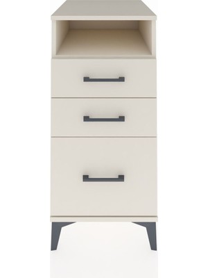 Kronos Komodin Tek Raflı 3 Çekmeceli 44X59X96 Aytaşı-Aytaşı